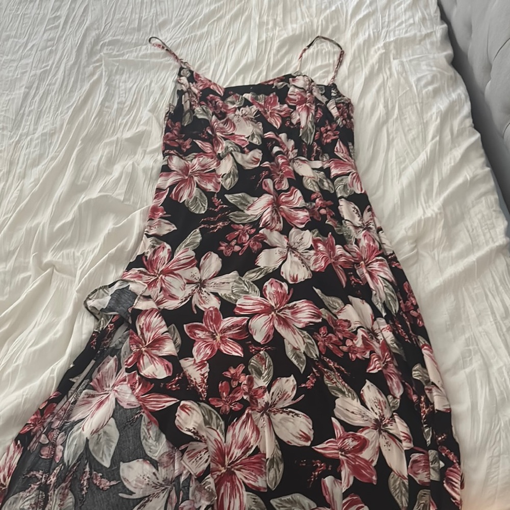 Floral Black and Pink Women's Dress